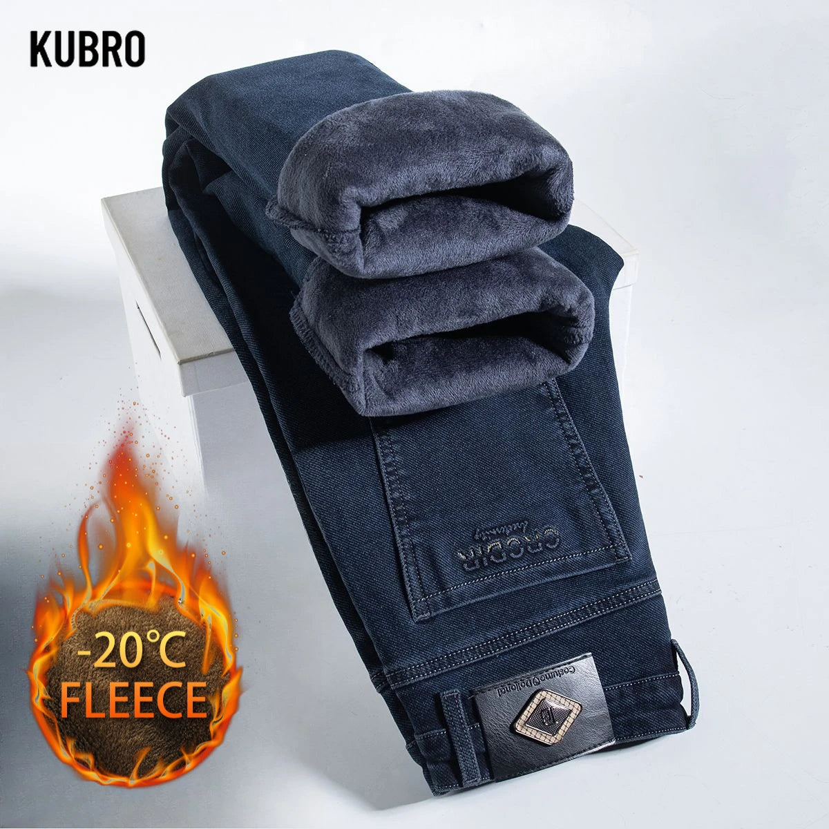 Autumn Winter New High Elasticity Men's Business Jeans Haze Blue Black Gray Denim Trousers Men's Pants Work Clothes Brand.