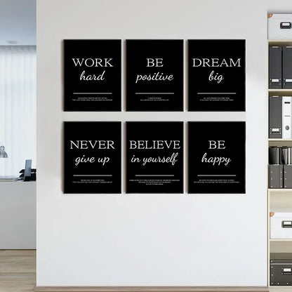 Modern Simple Inspirational Quotes Canvas Art Painting Prints Nordic Wall Decorative Posters for Living Room Office Home Decor.