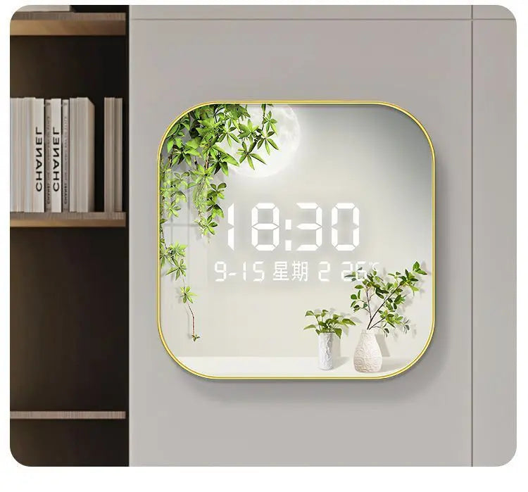 Wanduhr Digital anzeige stille Temperatur Uhr Quadrat Wohnzimmer Home Schlafzimmer Esszimmer Wandmalerei