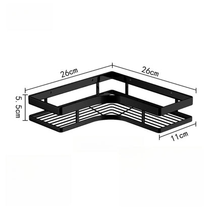 Dusch-Eckregal aus Edelstahl, kein Stanzen, verdickte flache Stange, dreieckiges Regal für Badezimmer, Küche, Organisation, platzsparend