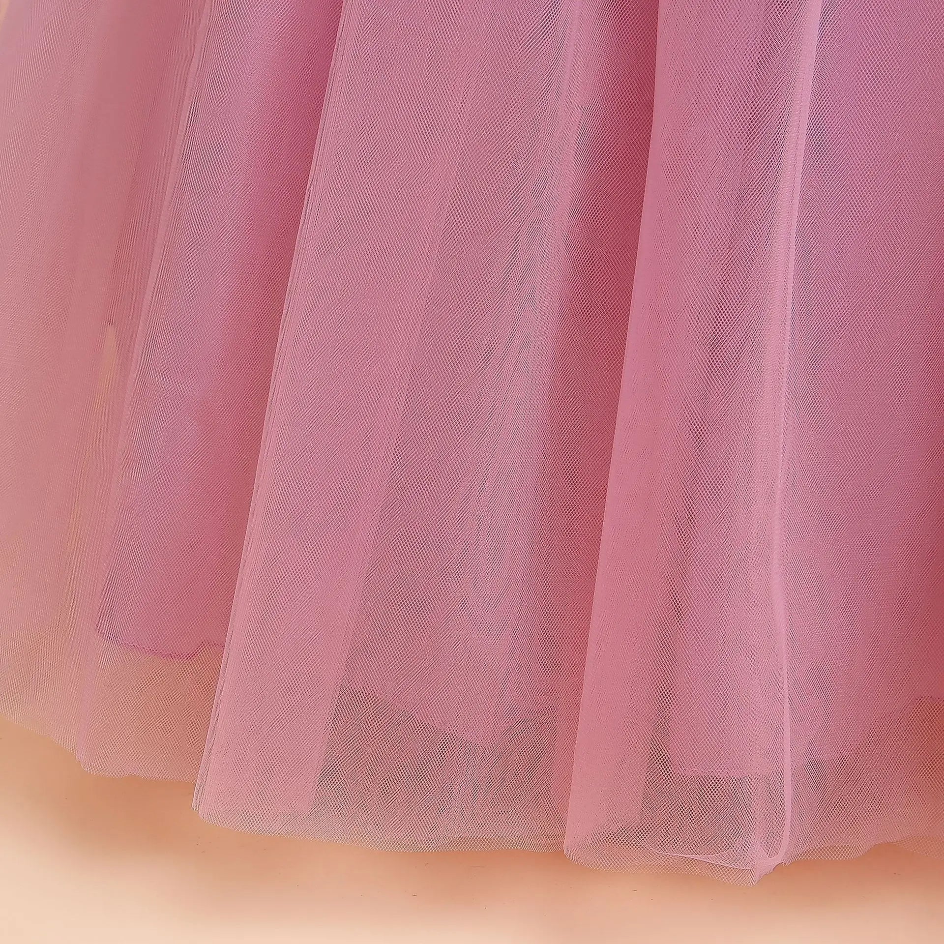 Mädchen Partykleider Weiß Langes Hochzeit Brautjungfer Prinzessin Kleid Abend Tüllkleid Abschlussball Klavier Performance Kleid.