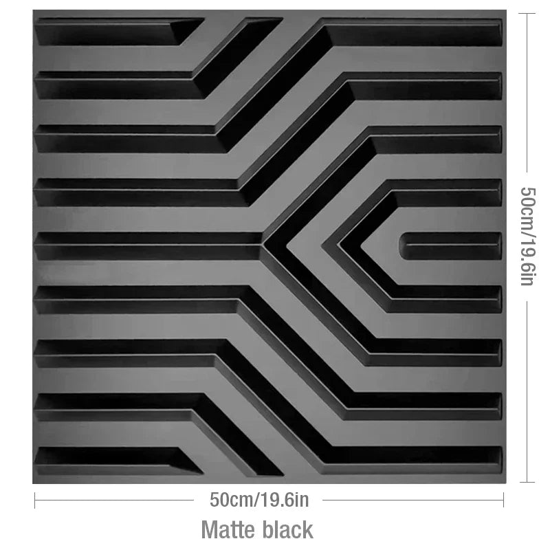 12PC 50x50cm 3d art plaster cut geometric diamond carved wood adhesive bottom wall 3d wall sticker 3d wall panel home decoration