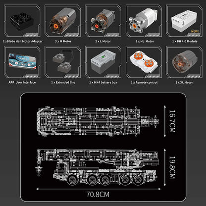 Mould King 17075 Technical Car Toys The RC Motorized LTM 1110 Crane Building Block Heavy-Duty Truck Brick Kids Christmas Gift.