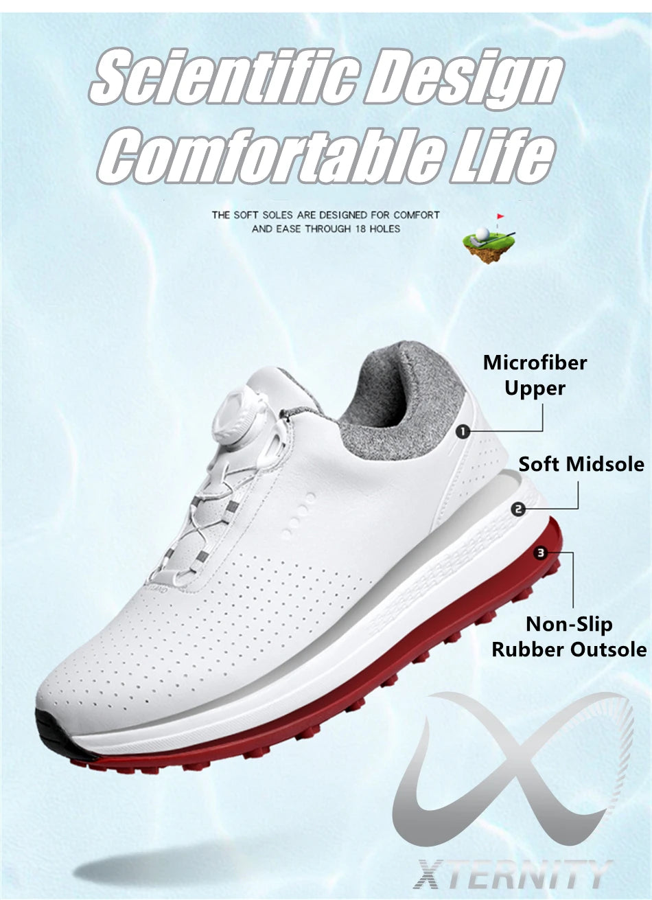 Breathable Luxury Golf Shoes Men Comfortable Outdoor Spikeless Golf Sport Training Sneakers Non-Slip Waterproof Walking Footwear.