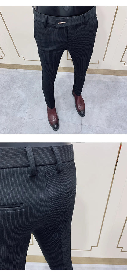 Men Suit Pants Dress Pantalone Hombre Stretch Slim Formal Trousers Calça Masculina Solid Color Casual Pants Fashion Men Clothing