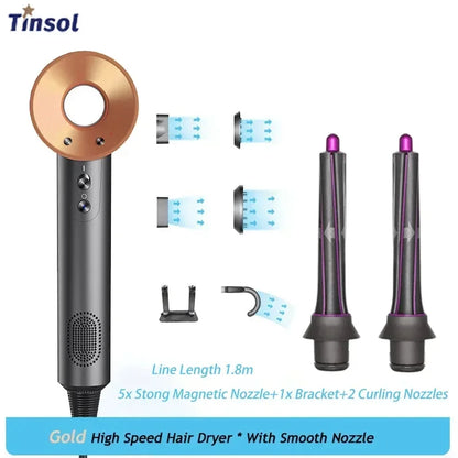 High-speed negative ion hair dryer Professional thermostatic leafless hair dryer Powerful household negative ion hair dryer