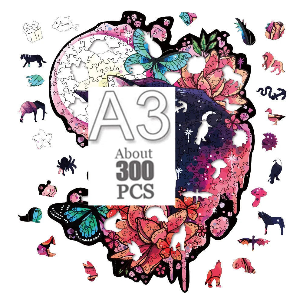 Cartoon animal wooden puzzle Film elements figure Popular classics wood jigsaws for adult kids Educational toy