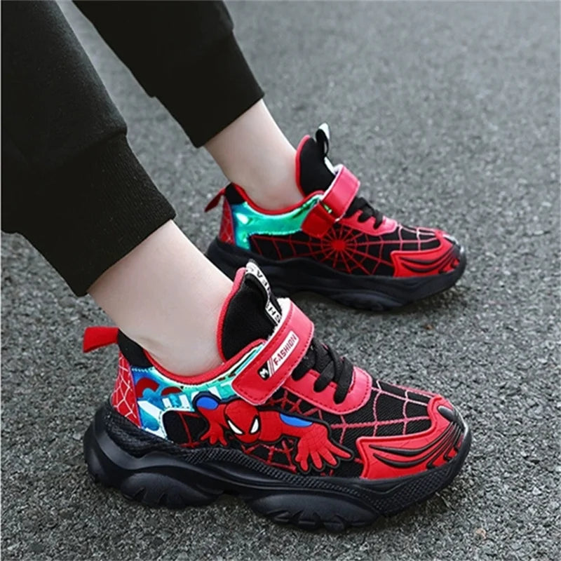 Disney Kids Sneakers Boys Tennis Shoes Comfortable Mesh Shoes Lightweight Outdoor Children's Sports Walking Black Blue Shoes.