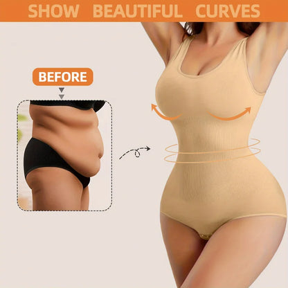 1pc Seamless Bodysuit for Women - Waist & Tummy Control, Full Body Shaper, Sleeveless Tank Top Jumpsuit, Body Shaping Bodysuit|.