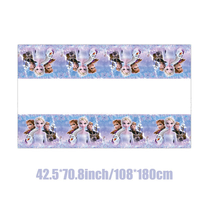 Disney gefroren Geburtstag Dekorationen Mädchen Papier Geschirr Teller Servietten Tassen Schnee königin Geburtstag Deko Hintergrund Luftballons Lieferungen