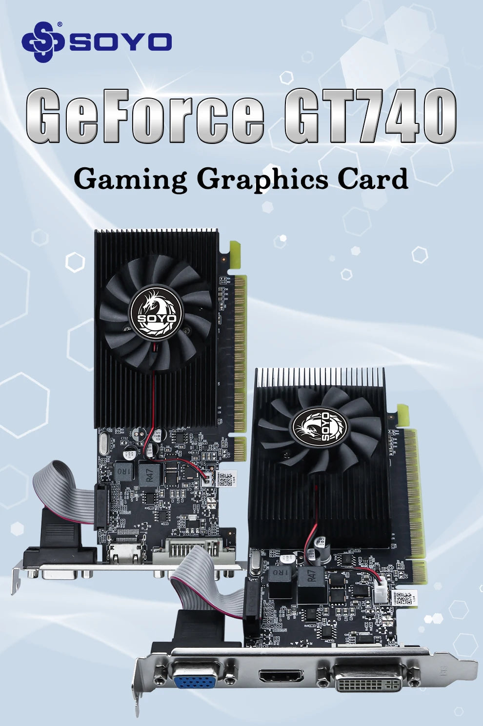 SOYO Graphics Cards NVIDIA GT740 4G GDDR3 128bit Video Card HDMI+DP+DVI For Desktop Gaming Computer Components GPU GT 740.