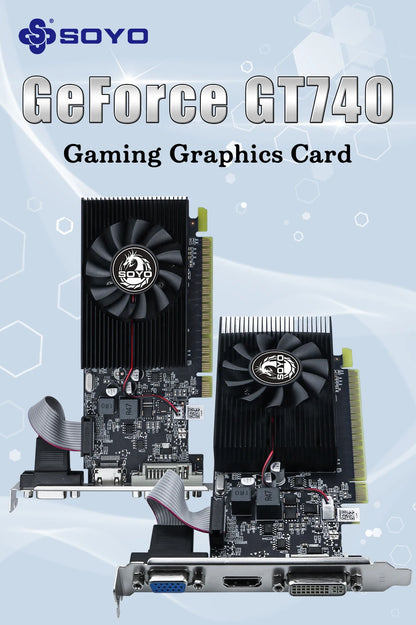 SOYO Graphics Cards NVIDIA GT740 4G GDDR3 128bit Video Card HDMI+DP+DVI For Desktop Gaming Computer Components GPU GT 740.