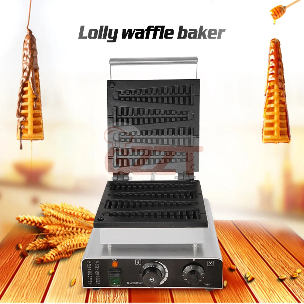 GZZT 1750W Electric Waffle Pancake Maker Waffle Stick Machine Lolly Waffle Maker Christmas Tree Shape Waffle Maker 110V 220V.