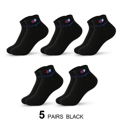 5/10/20 Pairs Men Ankle Socks Cotton Brand Classic Fashion Black White Socks Breathable Mesh Athletic Sports Socks for Summer