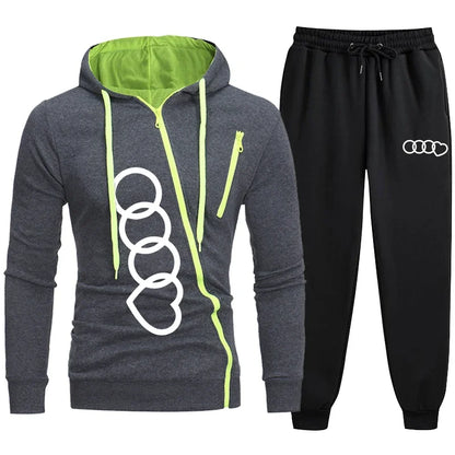 Pant Sets men's Zipper Sweatshirt Suit Hooded Zip-up Man Clothes for Men Winter Tracksuit Sets Sweatsuit Set Men's Hoodies Male