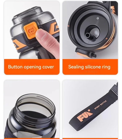 Portable Sports Water Cup For Men Tritan Material One Key Open Cover Fitness Cups High Temperature Seal Leakproof Kettle