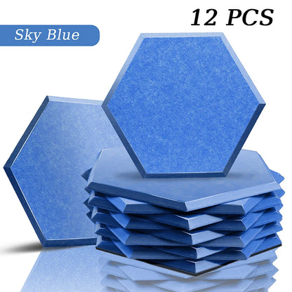 TOUO Sound Absorbing Panel 12 Pcs Studio Acoustic Panel High Density Insulation Acoustic Treatment Drum Room Wall Soundproofing