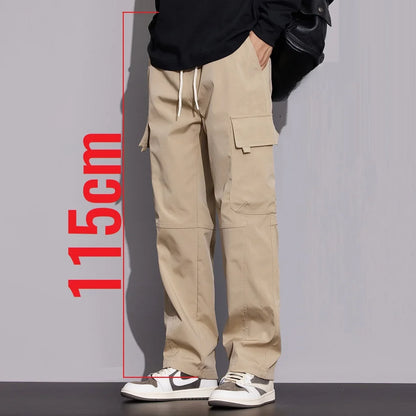 New in Tall Men Cargo Pants Elastic Waist Extra Long Length 115cm Male Waterproof Trousers Lengthened Slim Thin Leg 190cm 200 Cm.