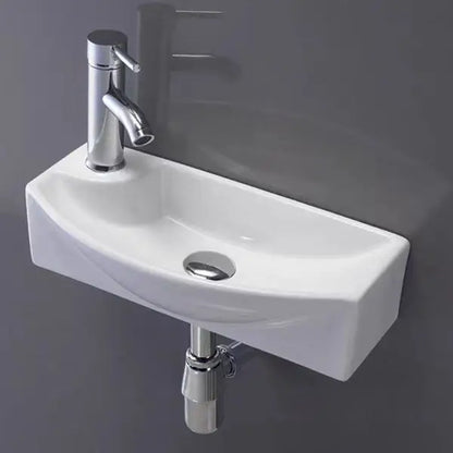 Einfache Installation, wandmontiertes Keramik-Badezimmerwaschbecken für kleine Räume