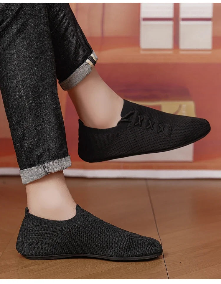 YRZL Men's Comfortable Shoes Breathable Walking Shoes Summer Mesh Loafers Anti Slip Casual Sneakers Lightweight Shoes for Men.