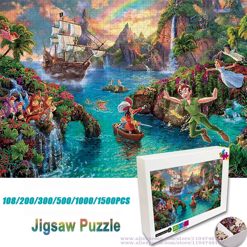 Disney Anime Puzzle Jigsaw Cartoon Anime Print Jigsaw108/200/300/500/1000/1500Pcs Factory Direct Intelligence Puzzles for Kids.