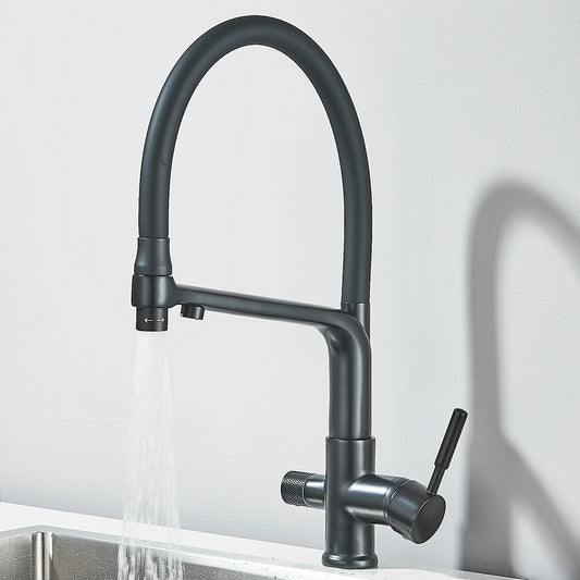 Kitchen Faucet Filtered Water Dual Spout Purification Feature Kitchen Tap 360 Rotation Water Crane For Kitchen