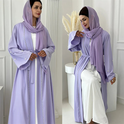 Ramadan Open Muslim Kimono Abaya Dubai Turkey Islam Arabic Abayas For Women Hijab Dress Kebaya Robe Femme Musulmane Kaftans.