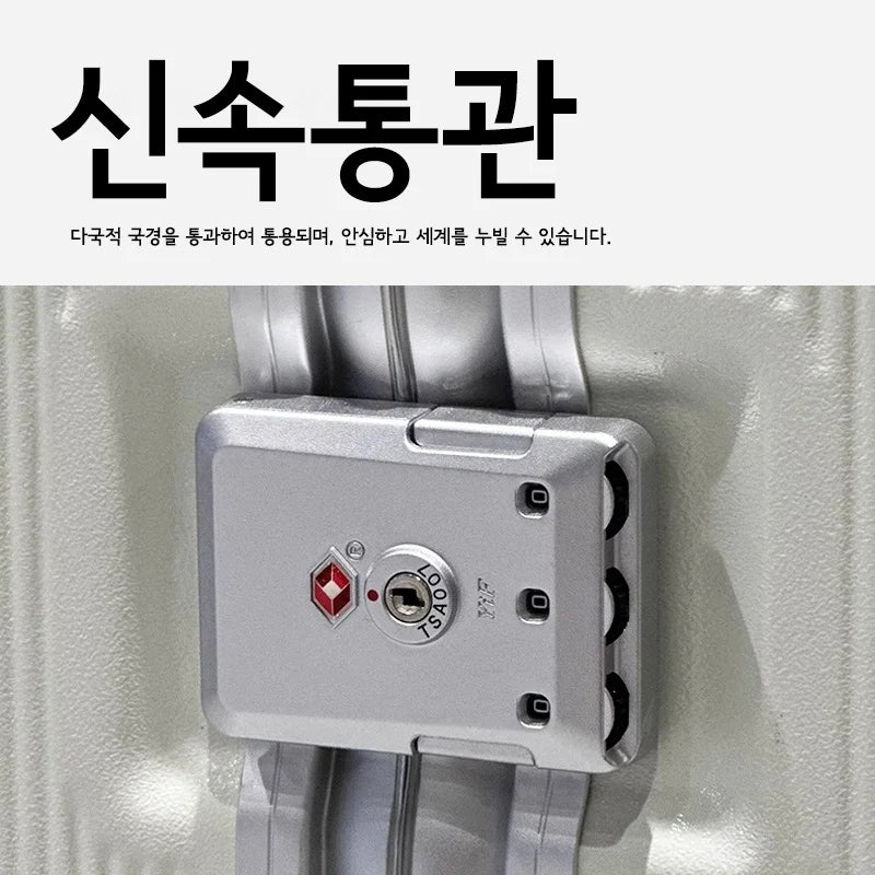 sushimu Koffer, breiter Griff, Reisekoffer für Herren, 20 24, Handgepäck, Damen, PC, Aluminiumrahmen, Trolley.