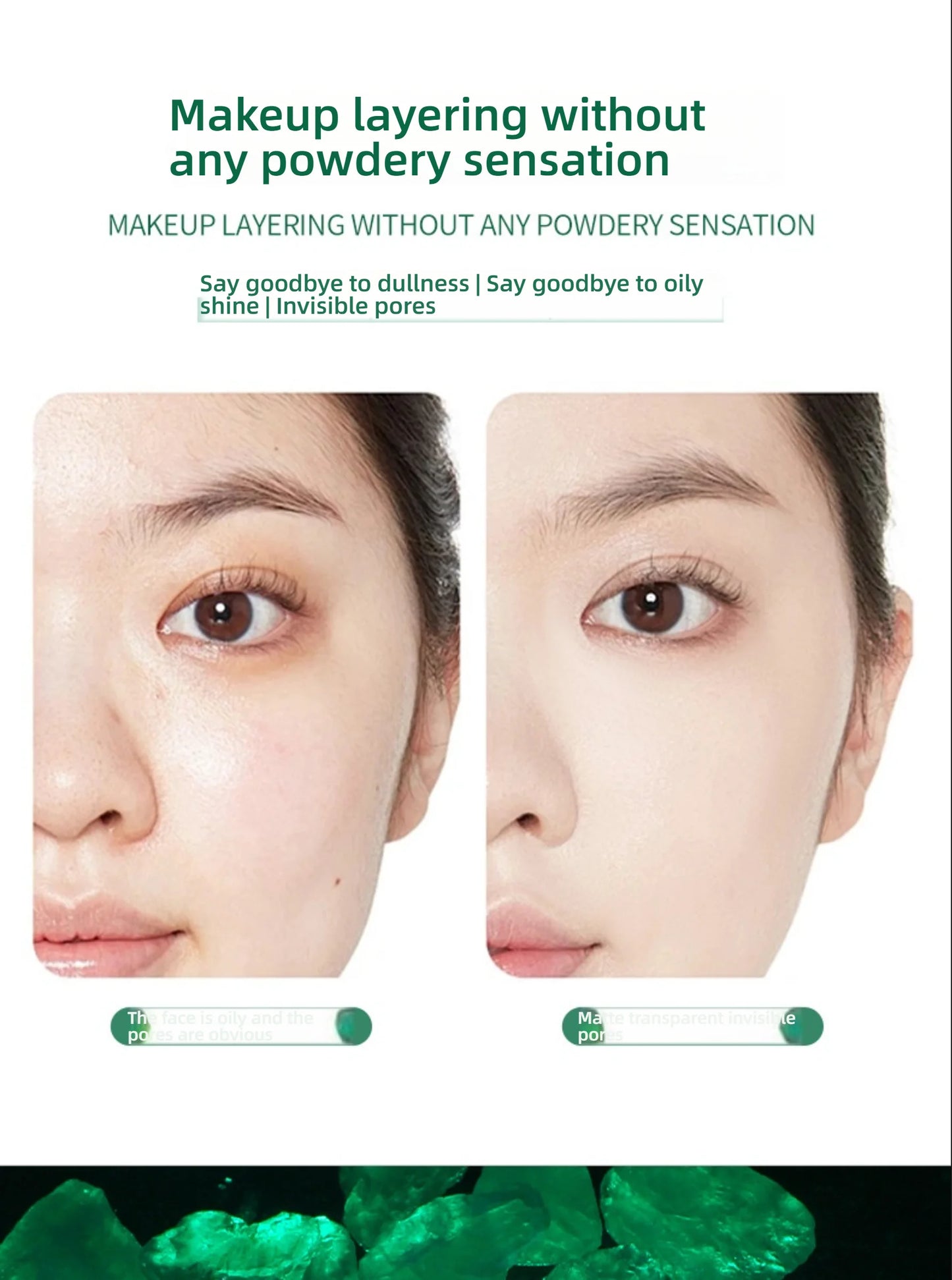 CandyBella Emerald Green Pressed Powder - Oil Control Finisher & Bronzer, Lightweight Invisible, Buildable Natural Contour, New!