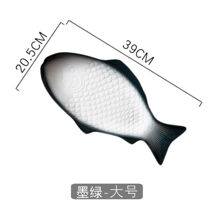 Japanese Ceramic Fish Plate White Irregular Plate Healthy Tableware Kitchen Cookware Dessert Sushi Pasta Plate Hotel Tableware.