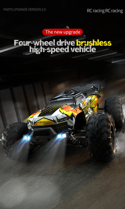 Teeggi 16101 /16102 PRO 1:16 High Speed RC Car With LED Light Drift 70KM/H 4WD RC Off-Road Car Monster Truck Toy For Kid Gifts.
