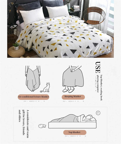Double Layer Winter Thicken Raschel Plush Weighted Blanket For Bed Warm Heavy Blankets Throw Printed Flowers Fluffy Soft Carpet.