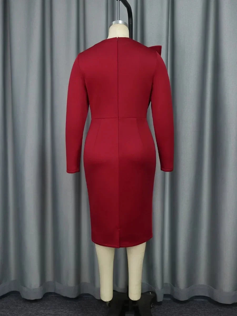 2025, elegante Kirchenkleider für Damen, Party, figurbetont, lange Ärmel, mit Spitzenapplikationen, Etuikleid, edler Anlass, Afrika, Hochzeitsgast.