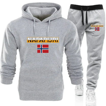 King Print hoodie suit men s casual sportswear fashionable spring and autumn jogging pullover sportswear sweatpants