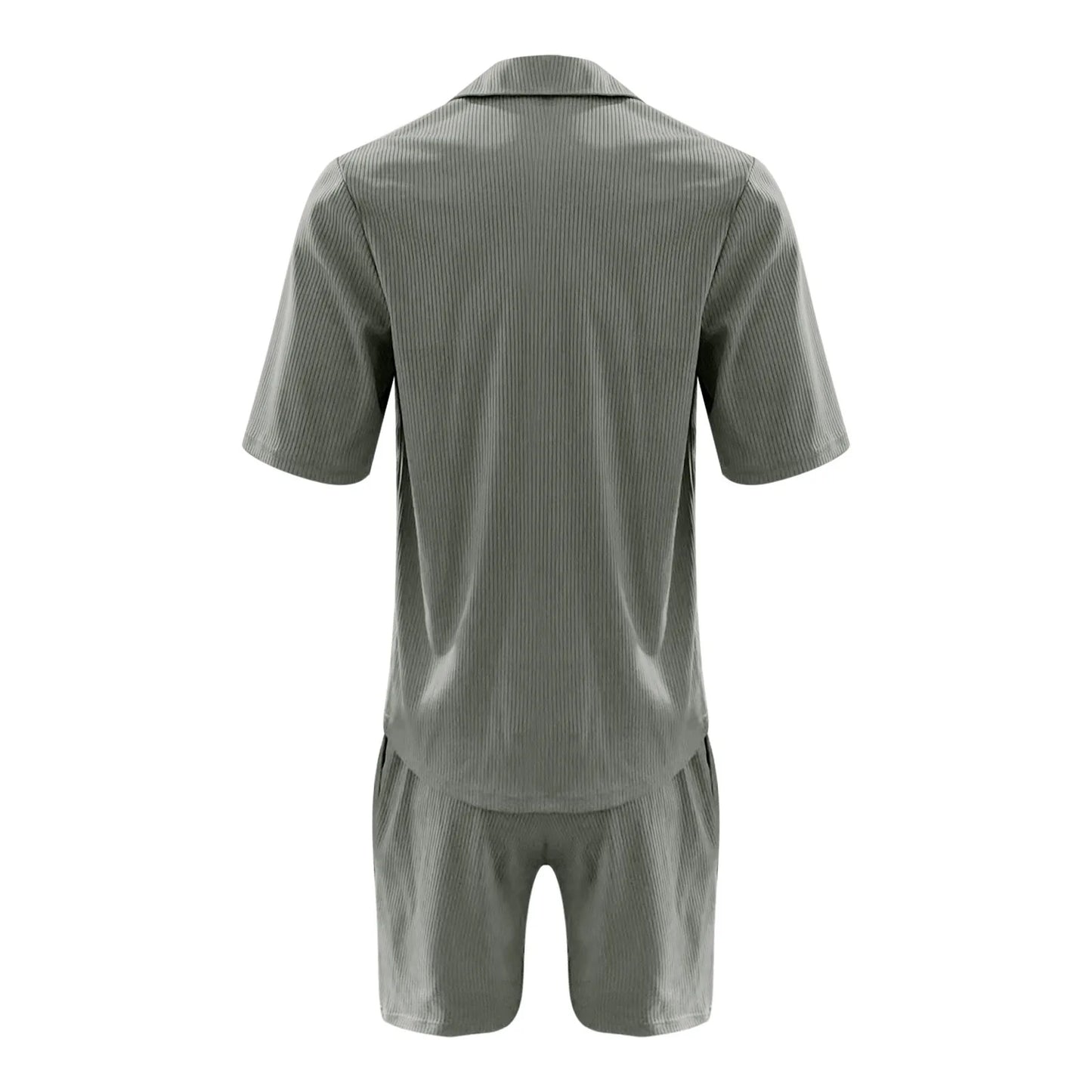 Men Sets Summer Casual Short-sleeved Shirt Shorts Fashion Striped Suit Male Two-piece Set Tracksuit Ropa Para Hombre.