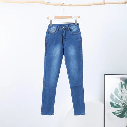 Slim High-waist Jeans Women's Sexy Skinny Pencil Pants Washed Denim Long Trousers 2025 Autumn New Ladies Zipper Streetwear.