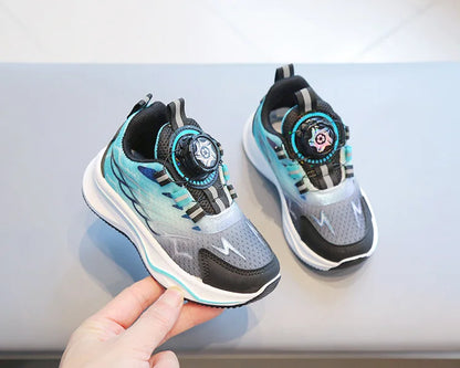 Tenis Child Shoe Casual Sneaker for Boy Kid Shoe for Girl Rotating Buttons Running Shoe for Girl Soft Sole Mesh Braeathable Shoe