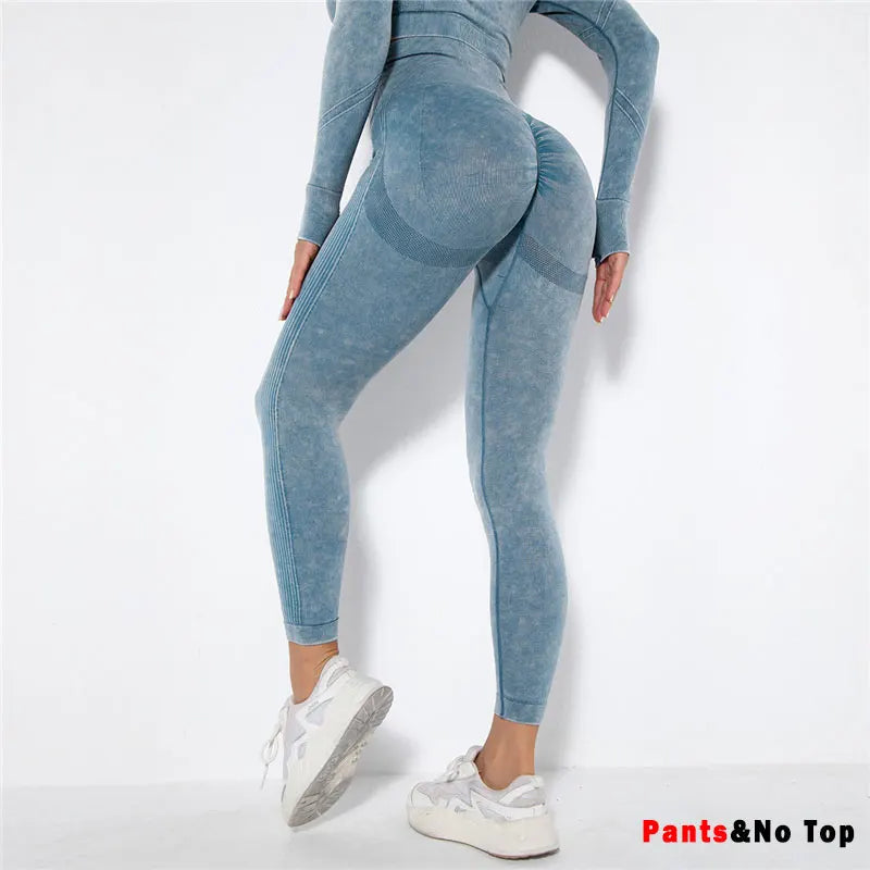 Seamless Yoga Set Gym Clothes Women's Sportswear Yoga Suits Women Fitness Set Tracksuits Sports Outfits Long Sleeve Gym Leggings