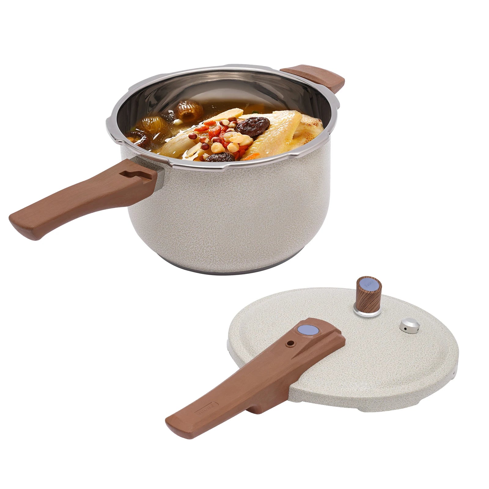 7L 24cm 80kPa Stainless Steel Pressure Cooker Beige Pressure Cooker For Cooking Kitchen Pot For Homes Fast Restaurants Hotels.