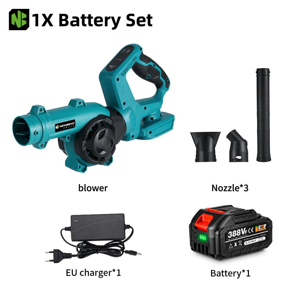 NEWBENY 3 Gänge bürstenloses elektrisches Luftgebläse, kabellos, verstellbare Rotation, Blatt-Schnee-Staubreiniger-Werkzeug für 21 V 18 V Batterie