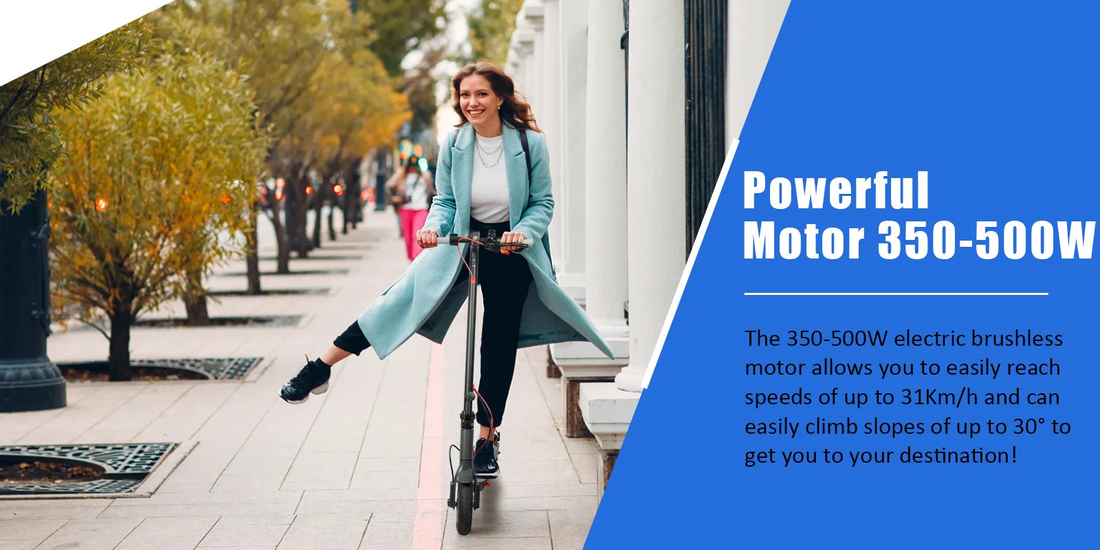 ES80/M365 X1 Electric Scooter 36V 10.5Ah 500W Motor 35KM Long Range 31KM/H 8.5Inch Solid Tires Foldable Smart APP EScooter.