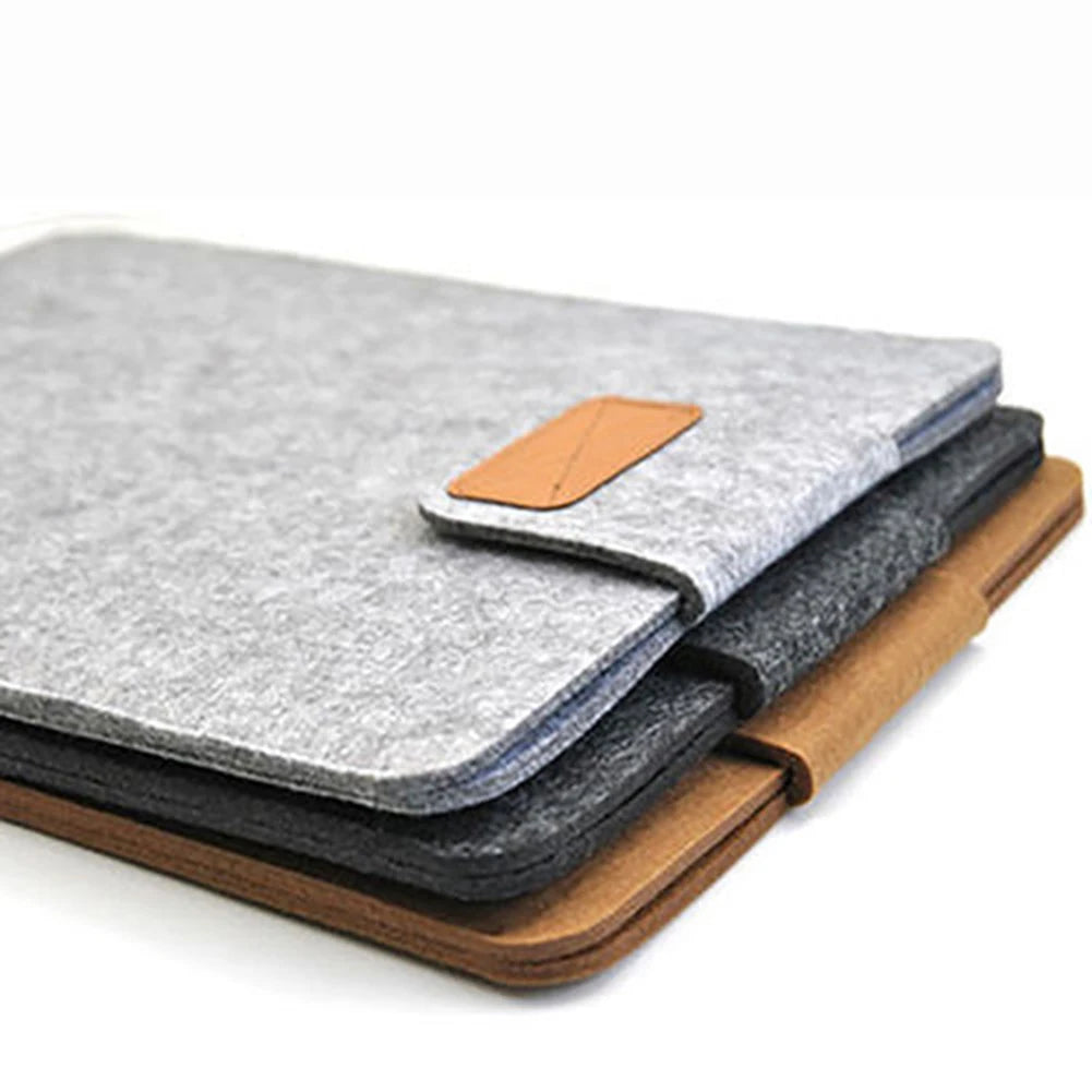 Felt Sleeve Slim Tablet Case Cover Bag for MacBooks Air Pro 11 13 15 Inch Solid Color Tablet Storage Bag.