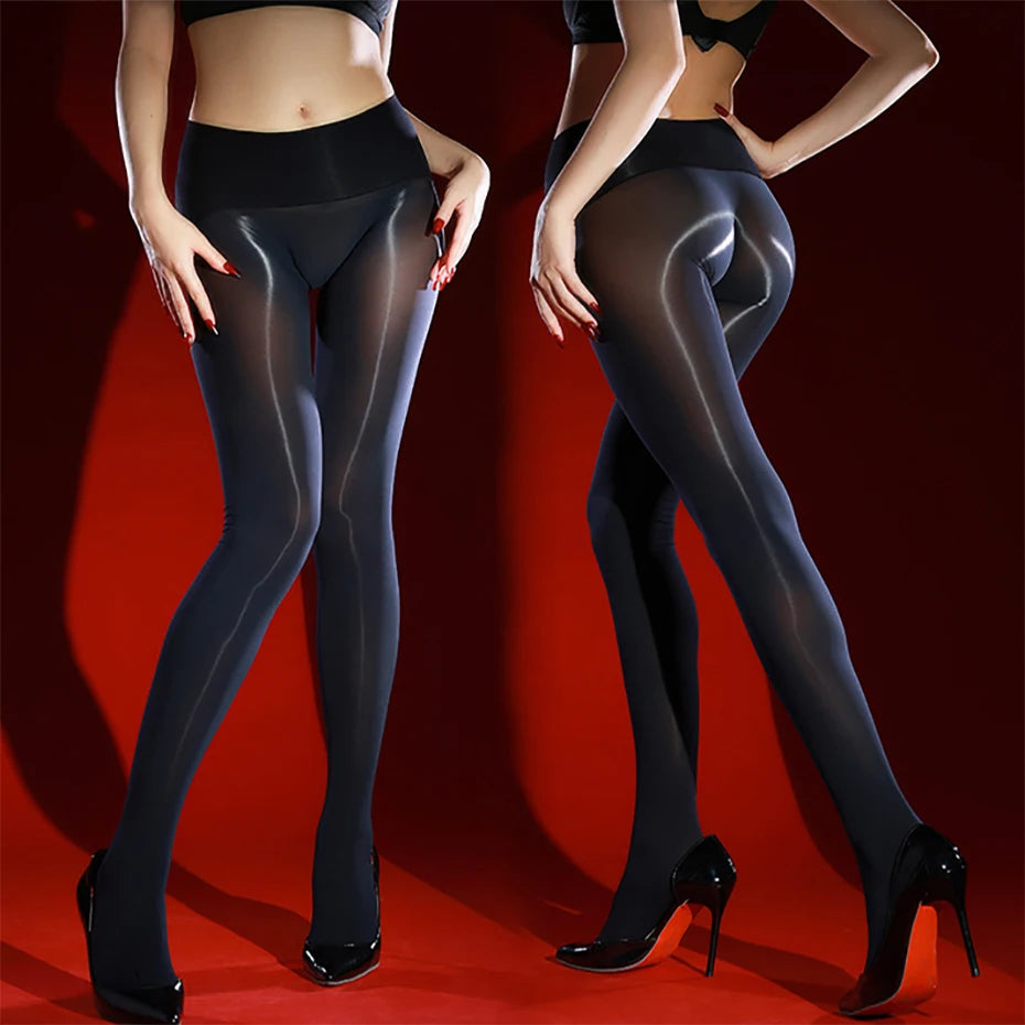 100D Horse Oil Tight High Elastic Pantyhose Stockings Shiny Autumn Thermal Velvet Pantyhose Smooth Thicken Tights Legging Outfit