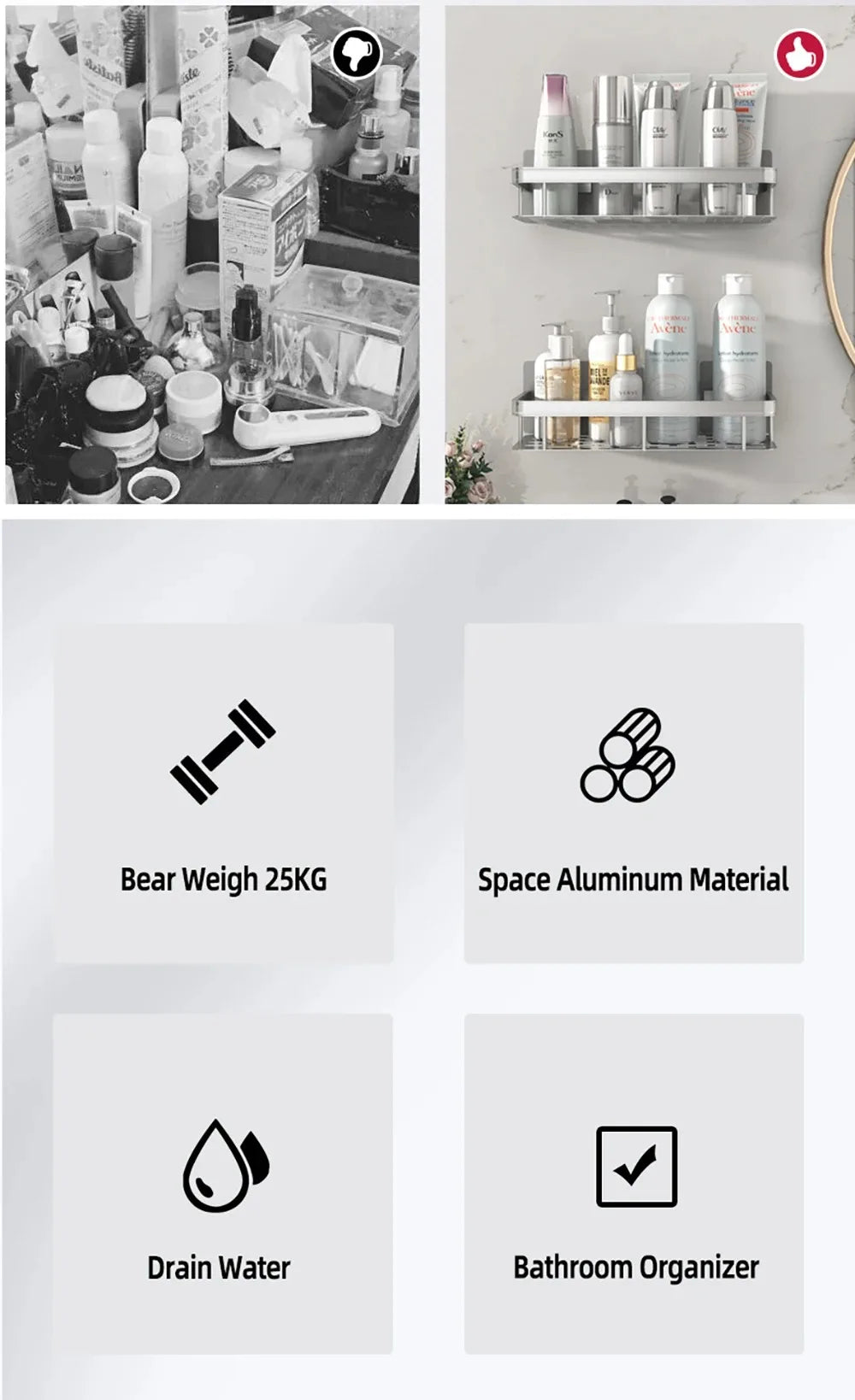 Badezimmer nicht perforiert Saugnapf dreieckiger Korb Lagerregal Waschbecken Wandmontage Küche Badezimmer Lagerregal