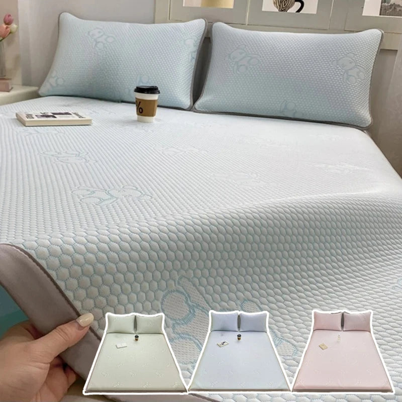 Summer Cooling Quilted Mattress Protector Cover Thickened Breathable Mattress Topper for Single Double Queen King Size Bed.