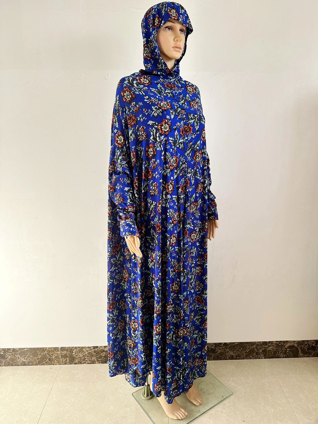 6XL  Muslim Womens Hooded Abaya African Sleeveless Prayer Garment Kaftan Dress With Hijab Floral Dubai Saudi Robe Ramadan