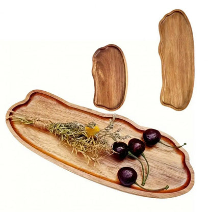 Wooden Tea Tray Cloud Shape Fruit Dessert Candy Plate Retro Tea Coffee Cup Breakfast Plate Decorative Jewelry Cosmetic Organizer.