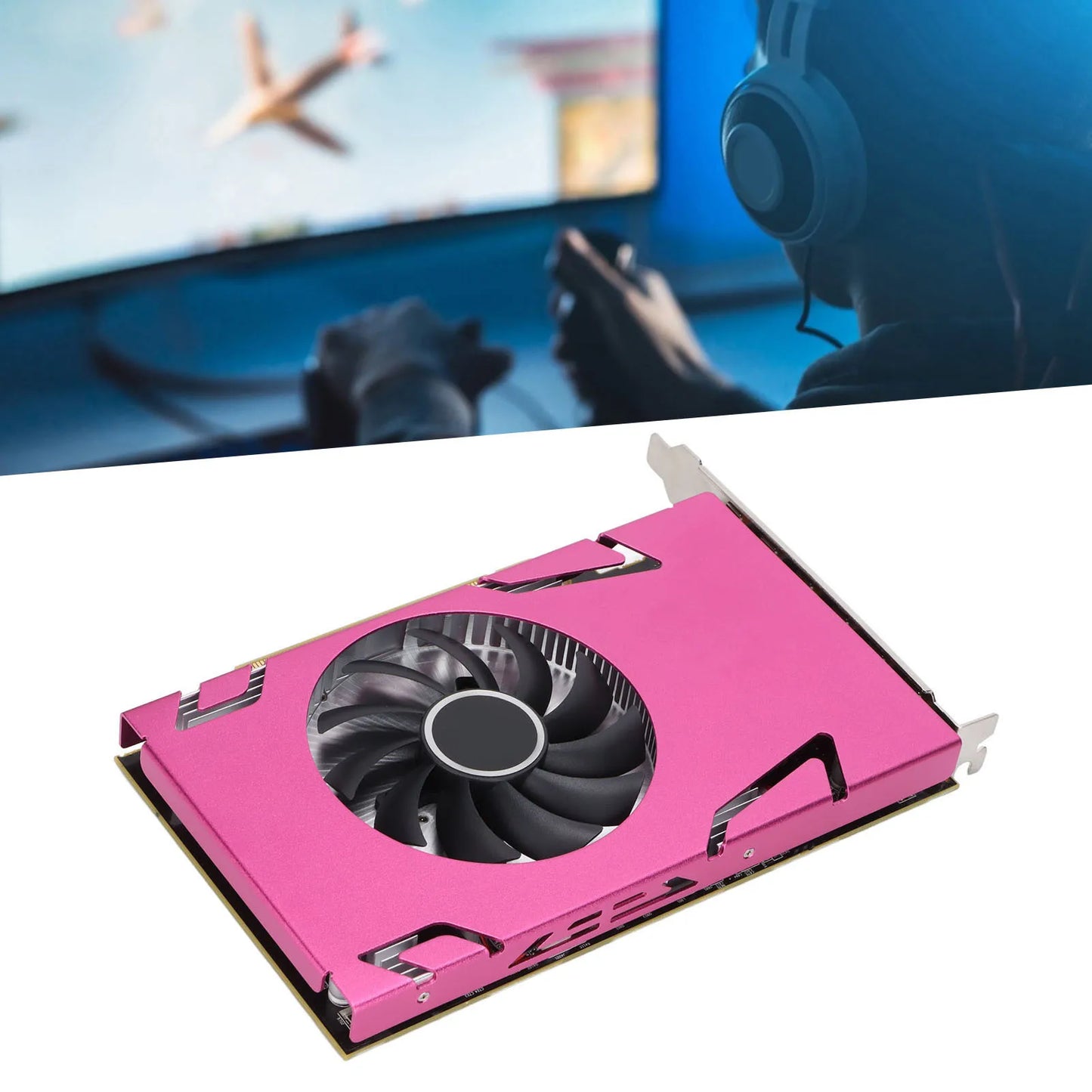 PC Graphics Card Graphics Card R7 350‑4G 6Mini DP GA Pink Six Screen Single Slot Graphics Card for Win System Graphics Card.