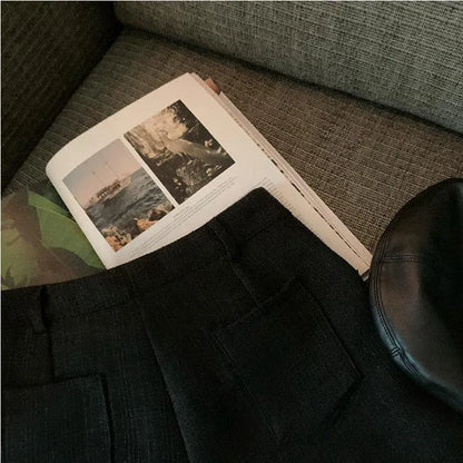 Fashion Tweed High Waist Women Shorts Autumn Winter Slim Office Woolen Black Shorts Women