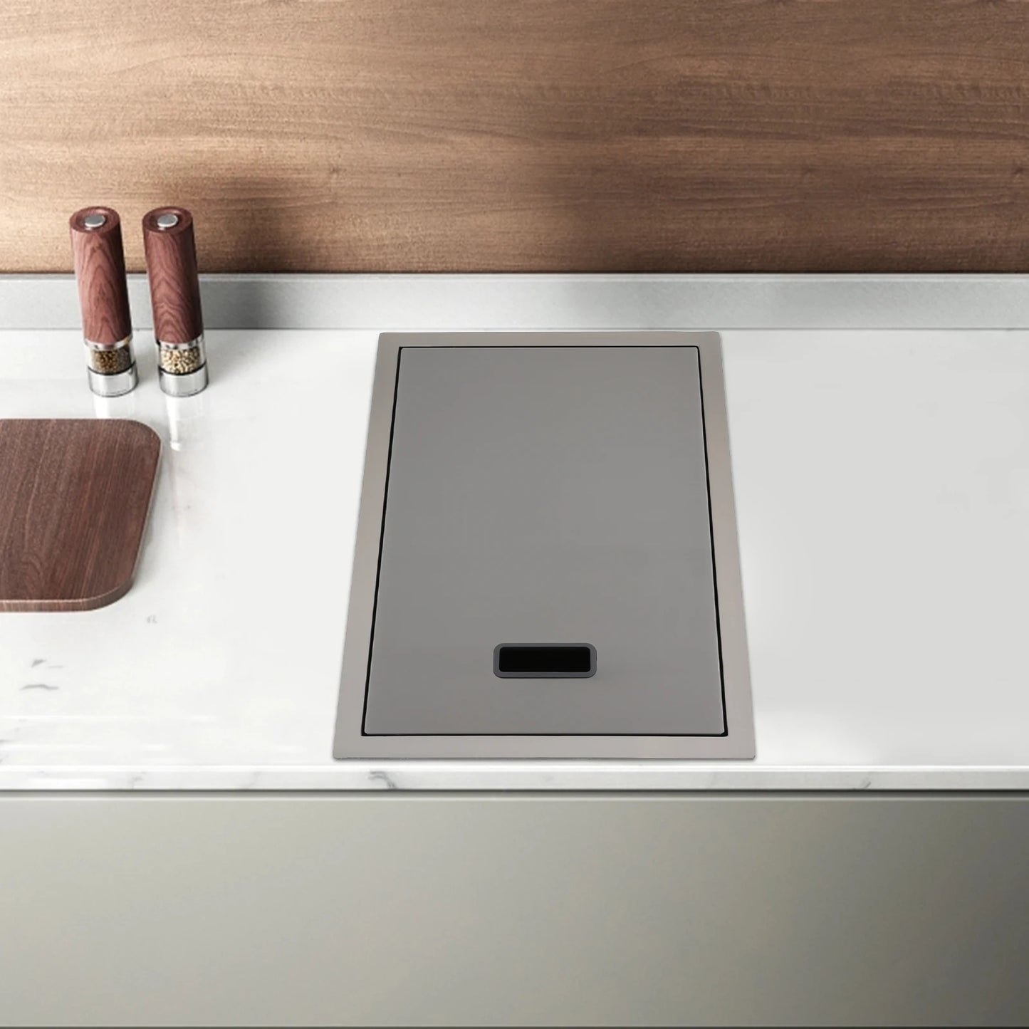 Bymaocar Edelstahlspüle 30 x 45 x 23 cm mit Wasserhahn, eingebettetes Küchenspüle, einschüssel, verdecktes Küchenspüle